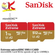SANDISK EXTREME MICROSD 512GB , 1TB MICRO SD TF MEMORY CARD WITH UHS-I U3 STANDARD | 4K RECORDING | 