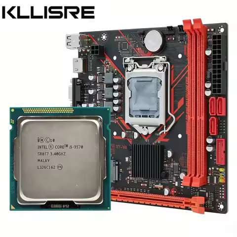 Kllisre B75 Mainboard LGA 1155 Socket DDR3 M.2 NVMe with Intel i5 3570 Cpu