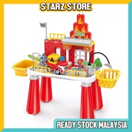 Toys Kids Lego Toys Mainan Building Blocks Table Firemen Fire Station Kids Eductional Toys