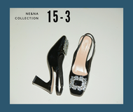 รองเท้าเเฟชั่นผู้หญิงเเบบคัชชูเเฟชั่นเปิดหน้าเท้าส้นปานกลาง No. 15-3 NE&amp;NA Collection Shoes