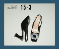 รองเท้าเเฟชั่นผู้หญิงเเบบคัชชูเเฟชั่นเปิดหน้าเท้าส้นปานกลาง No. 15-3 NE&NA Collection Shoes