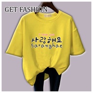 GET FASHION - BAJU KAOS WANITA DEWASA HURUF SARANGHAE BAJU KAOS KPOP DRAKOR