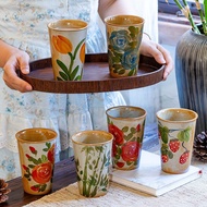 Ceramic Tea Cup Household Jingdezhen Coffee Cup Chinese Retro Glazed Clay Clay Cola Cup