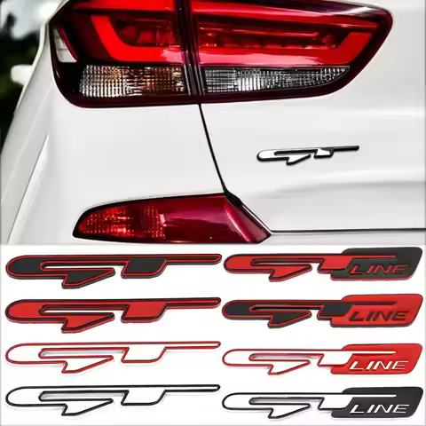 3D Metal GT Line Logo Rear Boot Trunk Emblem Badge Decals For Sportage Ceed Stinger K3 K5 GT-Line St