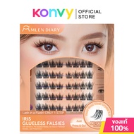 MLEN DIARY Glueless Falsies เอ็มเลน ไดอารี่ ขนตาปลอมแบบช่อ มาพร้อมกาวในตัว 7 Rows (Iris/Bling/Idol)