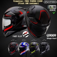 [FREE TINTED VISOR] GRAYFOSH G9009 Full Face Helmet Single Visor (SIRIM Approved) KYT HNJ ZEUS SHOEI
