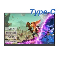 LANLIPU 16 Inch Portable Monitor 1920x1200 Ultra-Thin Secondary Display with Stand Type-C HDMI for P
