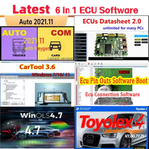 2025 ECU Combined Software Winols 4.7 + Toyolex4 + autocoms 2021.11 + ECU Datasheet 2.0 + ECU Pinout