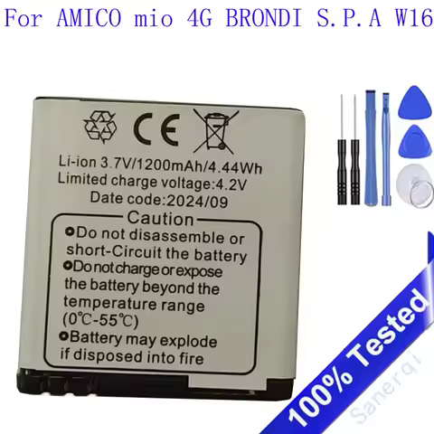 New 1200mAh battery For AMICO mio 4G BRONDI S.P.A W16 Battery Bateria Batterij Accumulator