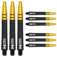 RED DRAGON Nitrotech Medium Stems - Black and Gold - 2 Sets per Pack (6 Stems in Total)