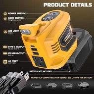 200W Power Inverter for Dewalt 20V Battery, DC 20V to AC 110-120V Battery Inverter, Portable Power S
