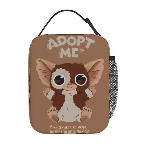 Adopt Me Accessories Insulated Lunch Bag For School Office Gizmo Gremlin Halloween Food Container Po