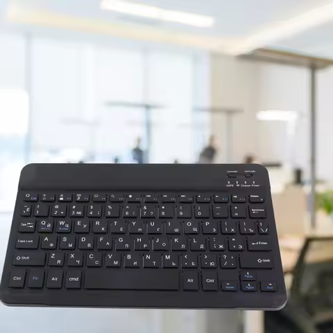 Bluetooth Keyboard Russian 10.1" Slim Ultra Wide Wireless 80‑key Keyboard Bluetooth 3.0 for Android/