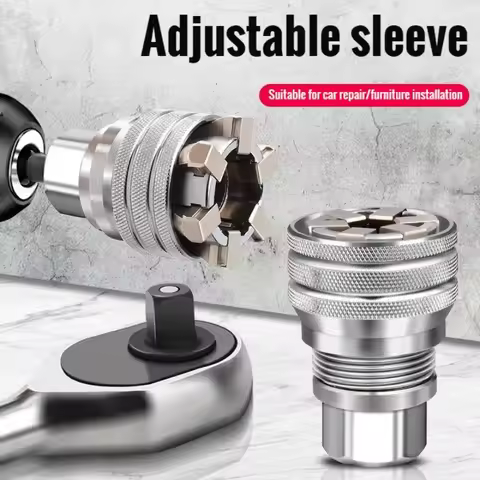 Adjustable Universal Electric Wrench Sleeve Converter Fits for Standard 3/8-3/4'' 10 to 19mm Socket 