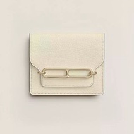 超罕奶白色 Hermes Roulis Slim 豬鼻銀包 歐洲單