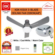 KDK K12UX REMOTE CONTROL CEILING FAN NIKKO JR K12UX (120cm/ 48″) (ELEGANT GREY)