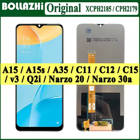 AMOLED For Oppo A15 LCD A15s Display Touch Screen Digitizer Assembly Replacement For realme C11/C12/