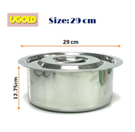 HOME CHEF Stainless Steel Pot / Indian Pan 21cm/23cm/25cm/29cm/32cm | Periuk Besi | UGOLD