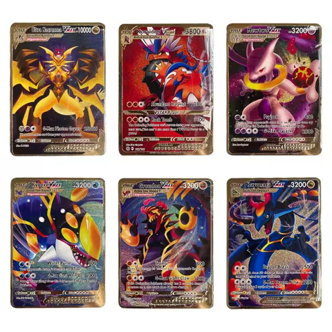 Diy Pokemon Vmax Charizard Metal Card Self-Control Ptcg Collect Signature Trading Flash Card Anime C