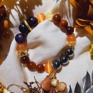 現貨 紫水晶 紅兔毛 鈦赫茲 橘貓眼【俏皮】增強活力手鍊