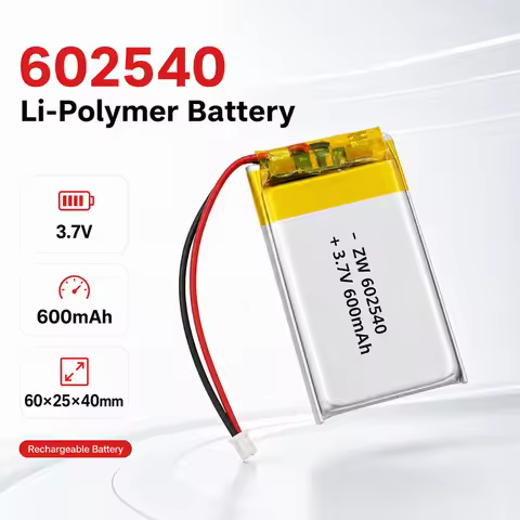 Lithium Polymer Battery 602540 3.7V 600mAh LiPo Cell Replacement Power Source For Flashlight Remote 