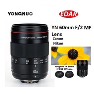 Yongnuo YN 60mm f/2 MF Marco  Lens for Nikon F / Canon EF