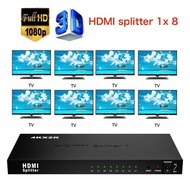 ตัวแยก HDMI 1ใน8ออก4K 8จอภาพตัวแยกวิดีโอสวิตช์ HDMI 1อินพุต8ผลลัพธ์ HDMI สวิตช์ HDMI สวิตช์เครื่องขยายเสียงกล่องทีวีโน้ตบุคคอมพิวเตอร์ PC