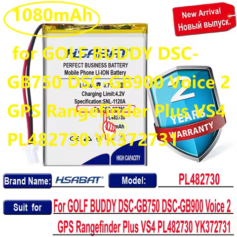 Top Brand 100% New 1080mAh Battery for GOLF BUDDY DSC-GB750 DSC-GB900 Voice 2 GPS Rangefinder Plus V