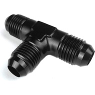 4AN Flare Tee Block Aluminum AN4 Male T Fuel Hose Union Fitting Adapter Black 4AN to 2x -4AN