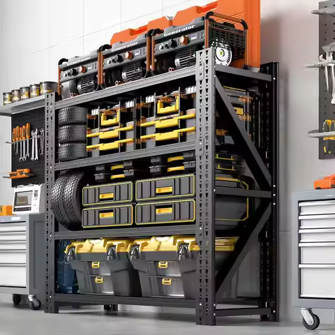 Heavy Duty Metal Shelving Units, Garage Shelves & Storage System | 24"D x 48"W x 69"H, 5000 LBS Capa