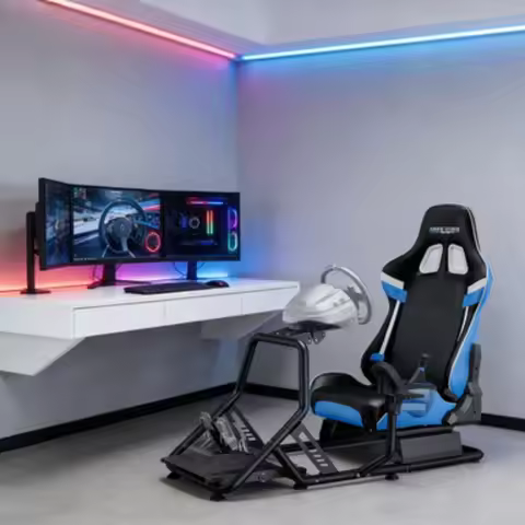 US Shipped Sim Racing Cockpit with Seat Racing Wheel Stand for Formula GT Racing Simulator