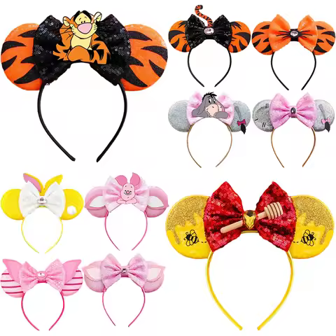 Cute Piglet Tigger Hair Accessories For Women Disney Bee Winnie the Pooh Bear Ears Headbands Kids Ee