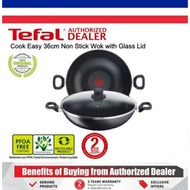 TEFAL COOK EASY 36CM NON STICK WOK WITH GLASS LID B50392 B5039295 DEEP WOKPAN STIR FRY COOKWARE