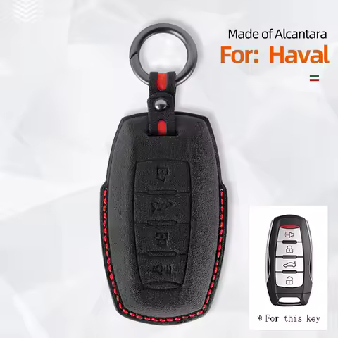 Alcantara Suede Car Key Case Cover For Haval H6 H7 H4 H9 F5 F7 H2S F7X Auto Holder Shell Fob Keychai