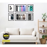 Set of 6 wall paintings, PHONE wall paintings, Phone accessories, phone shops, modern
