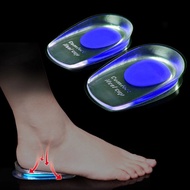 1pair Soft Silicone Gel Insoles for heel spurs pain Foot cushion Foot Massager Care Half Heel Insole Pad Height Increase