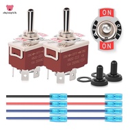 4Pin Reverse Polarity Toggle Switch 2PCS 12V Momentary Rocker Switch 30A on Off on DPDT 3 Position W