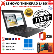 [1 Year Warranty] Lenovo ThinkPad L480 - Intel i5 8th gen - Up To 512GB SSD - below 1k - HD 14