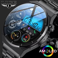 LIGE นาฬิกา อัจฉริยะ ผู้ชาย GT3 Pro AMOLED 390*390จอ HD โทรผ่านบลูทูธกันน้ำนาฬิกาผู้ชายทะมัดทะแมง + กล่อง
