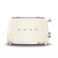 SMEG TSF01 Home 2 Slice Toaster Bread Machine for Breakfast Making Retro Style Appearance, 3 Preset Modes, Red/Pastel Blue/Cream