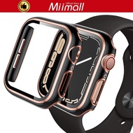 Miimall Apple Watch Series Case 45mm 41mm,2 Pcs Overall Protective Hard Cover with Built-in Glass Screen Protector Case for Apple Watch 7