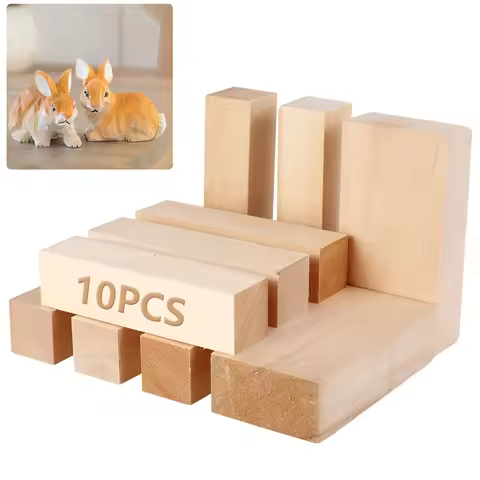 6-50Pcs Basswood Carving Block Wooden Blocks Cubes Natural Basswood Carving Block DIY Crafts Unfinis
