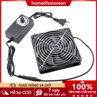 Quạt Tản Nhiệt Chó Mèo Quạt Làm Mát Gắn Chuồng-Quạt Thông Gió Hình Vuông 12CM Kèm Bộ Điều Tốc 1200RP