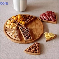 OONE Divided Platter, Removable Decorative Wooden Puzzle Serving Tray, Snack Tray Large Size 8 Compa