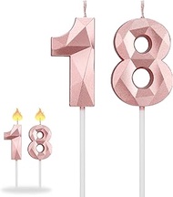 18th Birthday Candles Cake, Pink Birthday Candles 18 Number Candle, Birthday Cake Candles Number Top