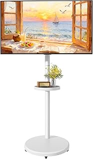 Height Adjustable Rolling TV Stand for 13-43 Inch TV up to 33 Pounds, Portrait to Landscape, Mobile 