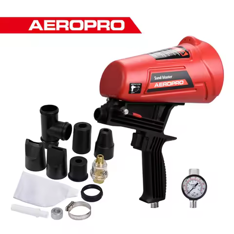 AEROPRO Air Sand Blaster Gun Kit Spray Paint Gun Machine Handheld Pneumatic Blasting Gun For Paint R