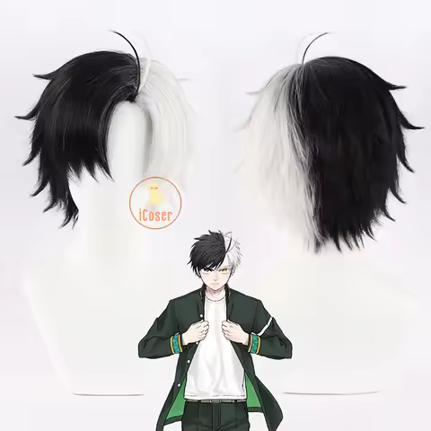 Haruka Sakura Cosplay Wig Anime Wind Breaker Black White Short Hair Bofurin Halloween Party for Wome