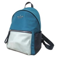 全新 KATE SPADE New York Chelsea Medium Nylon Backpack海軍藍桃心Logo尼龍拉鍊背包 100% New