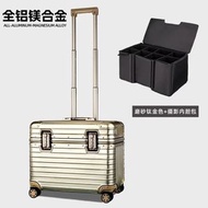 鋁鎂合金拉桿箱18寸登機箱20寸機長行李箱上翻蓋攝影箱金屬旅行箱
